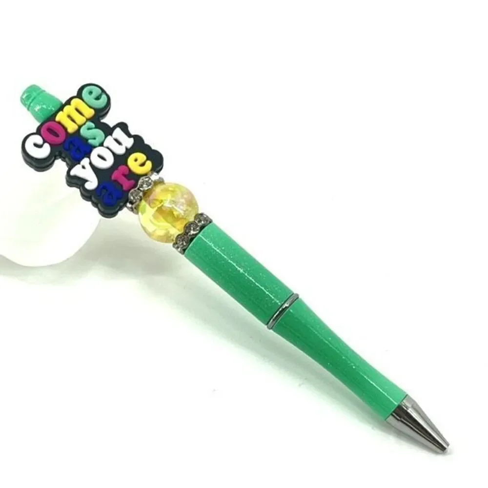 Come As You Are handmade pen NEW beads rhinestone bling cloud bead mint green ye